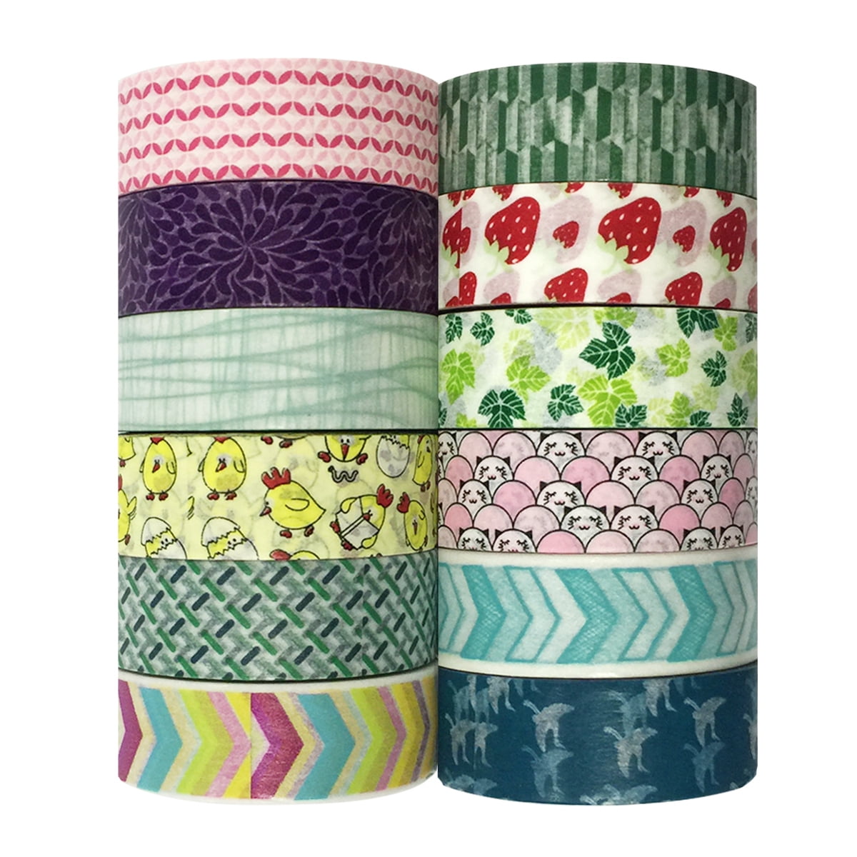 Wrapables® Washi Tapes Decorative Masking Tapes, Set of 12, ADSET54