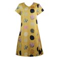 thumbnail image 3 of Fridja Robe d'Été pour Femmes Vintage Ample Col en V Imprimé Manches Courtes Robe Midi, 3 of 6
