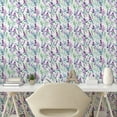 thumbnail image 2 of Ambesonne Floral Aquarelle Peel & Stick Wallpaper for Home, Art Fantasy Blooms, 13"x72", Lilac Fern Green Eggshell, 2 of 5