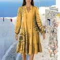 thumbnail image 2 of HAJWOH Fall Dresses for Women Fashion Long Sleeve Bridesmaid Dresses Lightweight V-Neck Church Dresses Yellow XL, 2 of 4