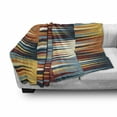thumbnail image 3 of Retro Soft Flannel Fleece Blanket, Long Sharp Edged Horizontal Triangles on Different Color Blocks Creative and Abstract, Cozy Plush for Indoor and Outdoor Use, 70" x 90", Multicolor, by Ambesonne, 3 of 6