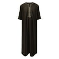 thumbnail image 5 of Dpytoraw Vintage Embroidered Men's Long Robe With Side Pockets Retro Muslim Thobe For Casual Wear Men’s Wrinkle-Free Shirts, 5 of 5
