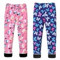thumbnail image 2 of LYMAYTER Toddler Kids 2 PCS Pants Winter Warm Fleece Leggings Floral Bottom Pants for Baby 3-10 Years Old, 2 of 9