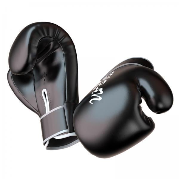 2x Guantes de Boxeo para Entrenamiento Sparring boxeo en tailandia Thai de Boxeo 10oz_Black Cola guantes de boxeo