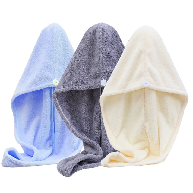 Paquete de 3 toallas de microfibra para el cabello, absorbentes, de secado rápido, suaves y sin frizz