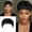 Black, variant on Wig for Black Women Short Black Wavy Layered Human Hair Wig Stylish Bob-Length Natural Daily Wear
