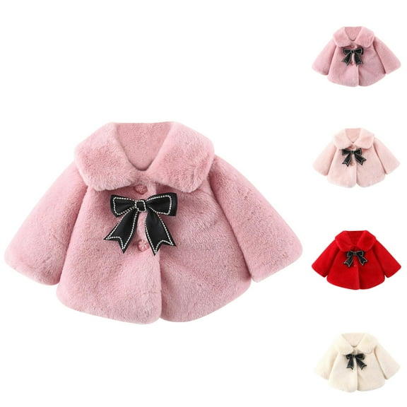 Girls Clothes Girls Coat Baby Coat Autumn And Winter Shawls Girl's Cloak Baby Girl's Top Warm Fuzzy Outerwear Coat