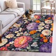 thumbnail image 3 of Vintage Flowers Area&nbsp;Rug 2.7x5ft Colorful Floral Plant Watercolor Non-Slip&nbsp;Washable Square&nbsp;Rugs Soft Felt Indoor Floor Mat for Bedroom Kitchen Living Room Bathroom, 3 of 9