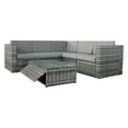 thumbnail image 6 of Baner Garden (K35) 4 Pieces Outdoor Furniture Complete Patio Wicker Rattan Garden Corner Sofa Couch Set, Full, Black, 6 of 11