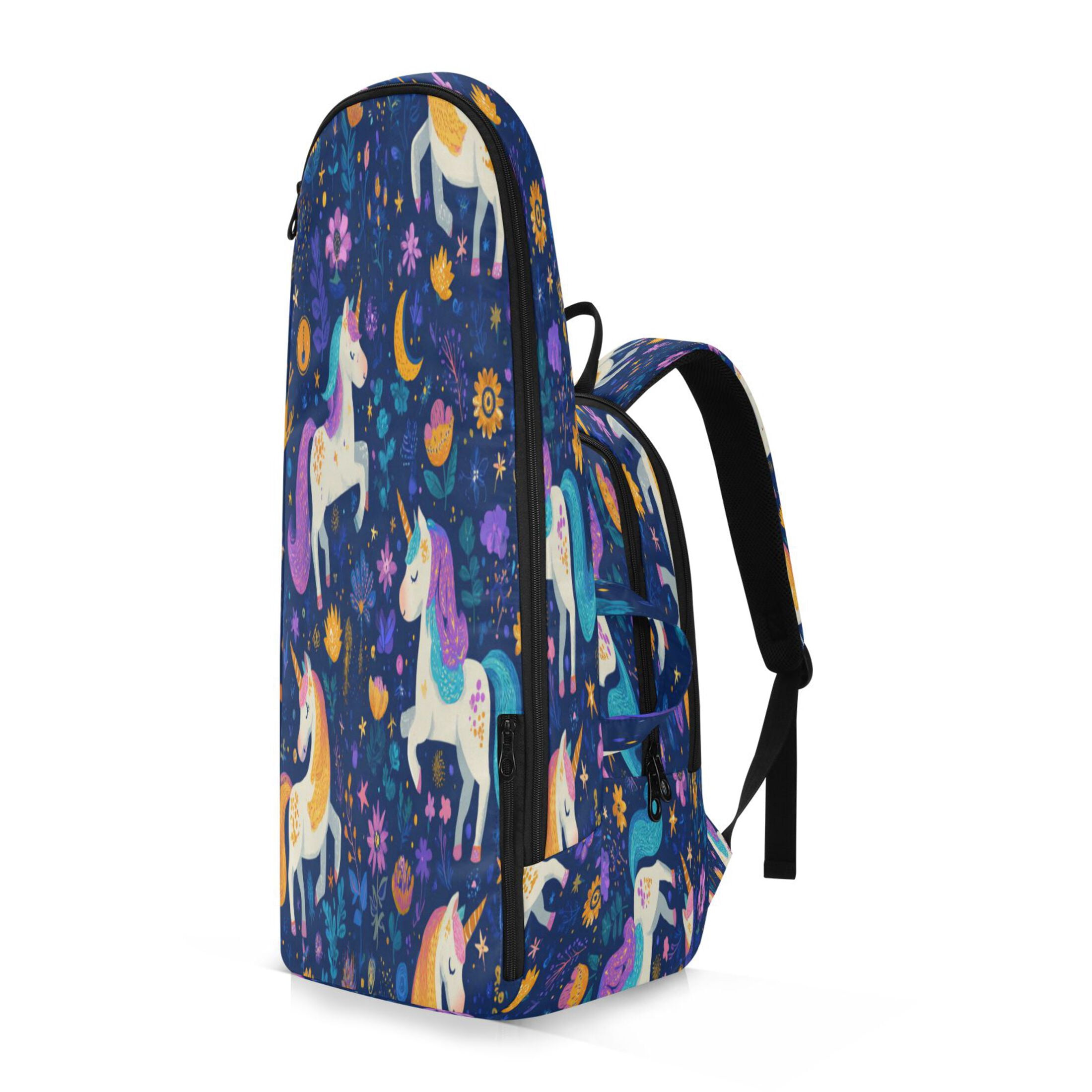 2 Racquet Holder Tennis Backpack Tennis Racket Covers Gym Bags Whimsical Unicorns