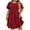 Burgundy, variant on Women's Plus Size Summer Dresses Casual Solid Short Sleeved Round Neck Dress Burgundy
