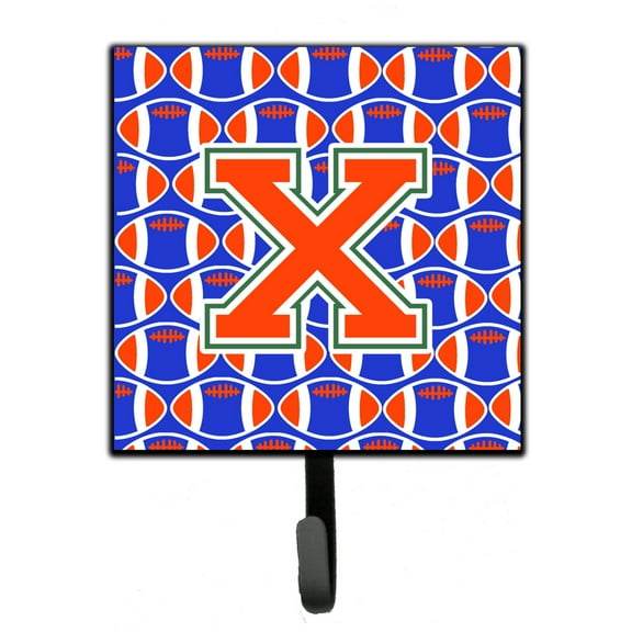 Letter X Football Green Blue and Orange Leash or Key Holder