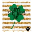 thumbnail image 2 of Ambesonne St Patrick's Day Shower Curtain, Clover on Stripes, 69"Wx84"L, Green Amber and Mustard, 2 of 4
