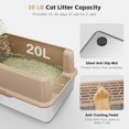thumbnail image 5 of Enclosed Stainless Steel Cat Litter Box with High Side, X-Large Litter Box for Big Cats, Easy Clean Metal Kitty Litterbox, Non-Stick, Anti-Leakage, Include Litter Scoop, 5 of 14