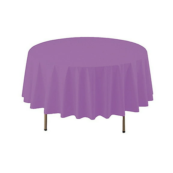 1 - Party Essentials 84" Round Heavy Duty Plastic Table Covers - Lavender