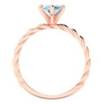 thumbnail image 4 of 2 ctw Solitaire Anniversary Ring for Women | Marquise Cut Natural Aquamarine | Hyperallergenic Solid 18K Rose Gold, 4 of 5