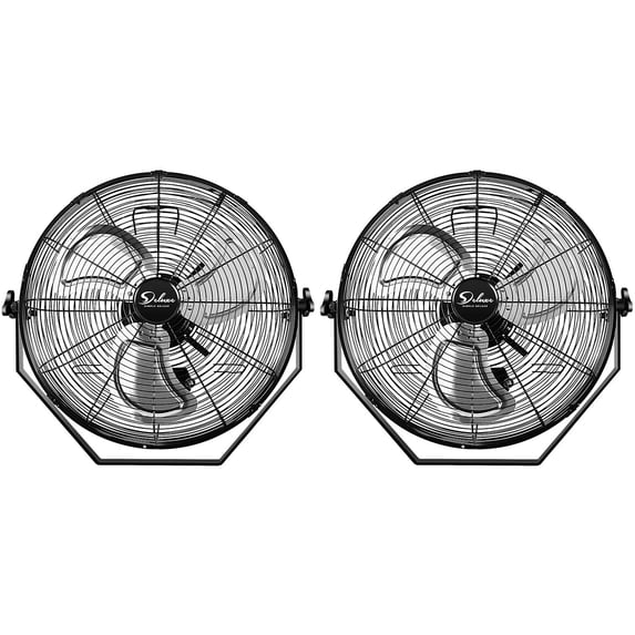Clearance! Simple Deluxe 18 Inch Industrial Wall Mount Fan, 3 Speed Commercial Ventilation Metal Fan for Warehouse, Greenhouse, Workshop, Patio, Factory and Basement - High Velocity, Black,2pack