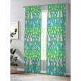 thumbnail image 4 of Easter Bunny Sheer Curtains 2 Panels Set Rabbits Easter Eggs Floral Leaf Green Lihgt Filtering Rod Pocket Voile Drape, Semi Sheer Window Curtains for Bedroom Living Room, 52"x108", 4 of 5