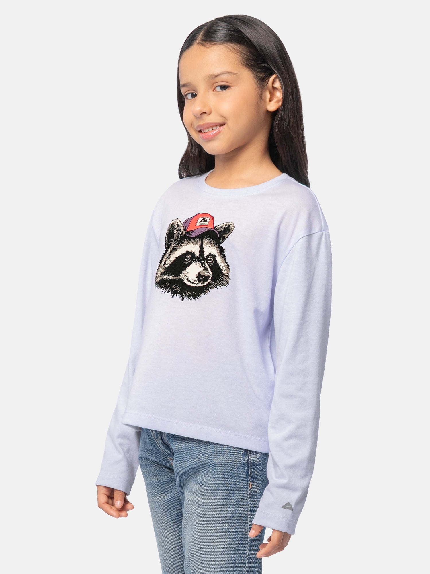 Ozark Trail Girl's Graphic Long Sleeve Tee, Sizes 4-18 & Plus