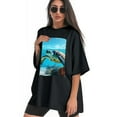 thumbnail image 3 of Plus Size Shirt for Women Black Tops for Women Short Sleeves Shirt for Women Sea Turtle 9 T Shirt Oversized Shirt for Women S, 3 of 5