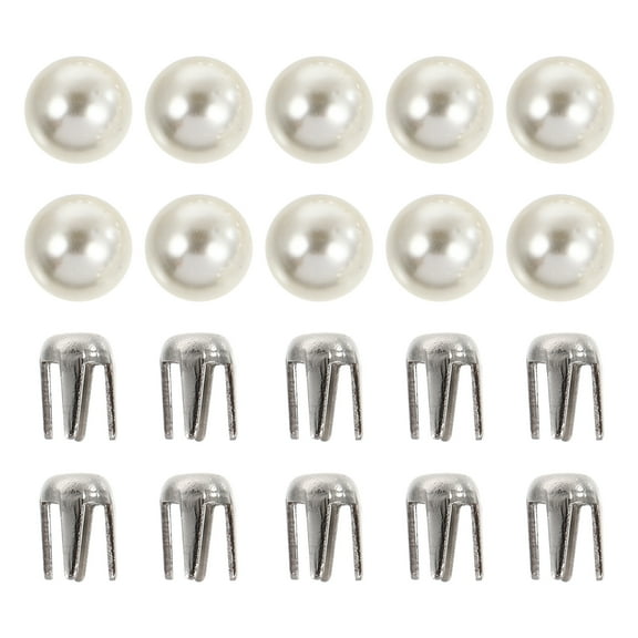 FRCOLOR 150 sets of Pearl Design Rivets Imitation Pearl Rivet Studs Round Pearl Rivets,0.31"X0.31"X0.04"