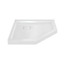 Marquette 38" x 38" Neo-Angle Double-Threshold Shower Pan Base with Center Drain in Glossy White