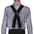 thumbnail image 4 of Qiilu Mens Braces W/ Strong Metal Clips Heavy Duty Suspenders Men 50mm 2 Inch Wide One Size Fits All Men And Women Adjustable And Elastic X Back Mens Suspenders, Black, 4 of 8
