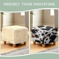 thumbnail image 6 of SCRAWLGOD Cow Print Black Brown White Ottoman Cover Square Stretch Ottoman Slipcovers Soft Storage Foot Rest Cover with Nonslip Elastic Bottom for Living Room Decor, 6 of 7