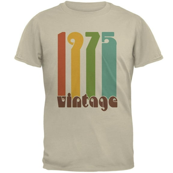 Milestone Birthday 1975 70's Color Bar Mens T Shirt Sand X-LG