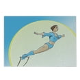 thumbnail image 1 of Circus Cutting Board, Cartoon Style Demonstration of a Young Woman Trapeze Artist Performing, Decorative Tempered Glass Cutting and Serving Board, in 3 Sizes, by Ambesonne, 1 of 2
