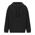 thumbnail image 3 of Momasggi Men's Fuzzy Sherpa Hoodie Casual Long Sleeve Drawstring Hooded Sweatshirt Fleece Pullover Tops Cozy Fall Winter Warm Hoodies with Pockets Black 2XL, 3 of 5