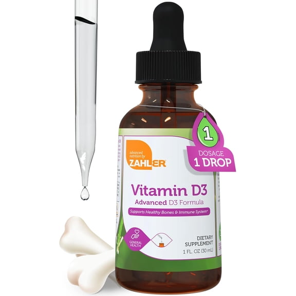 Vitamin D3, Advanced D3 Formula, 25mcg (1,000 IU), 1 fl oz (30 ml), Zahler
