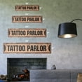 thumbnail image 2 of TATTOO PARLOR Vintage Aluminum Street Sign artist parlour tattooist ink inkster rustic metal tin | Indoor/Outdoor |  24" Wide, 2 of 4