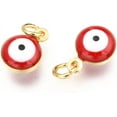 thumbnail image 6 of 50Pcs Evil Eye Charms Alloy Enamel Lucky Turkish Eye Pendants Real 18K Gold Plated, 6 of 9