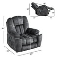 thumbnail image 6 of Ebello Large Power Lift Recliner Chair with Heat Massage, USB Ports - Ergonomic Recliner Chair for Elderly, Greenish Gray, 6 of 9