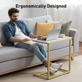 thumbnail image 3 of C Shape End Table 2pcs,Sofa Side End Table C Shape for Living Room,Couch Table,Marble, 3 of 6
