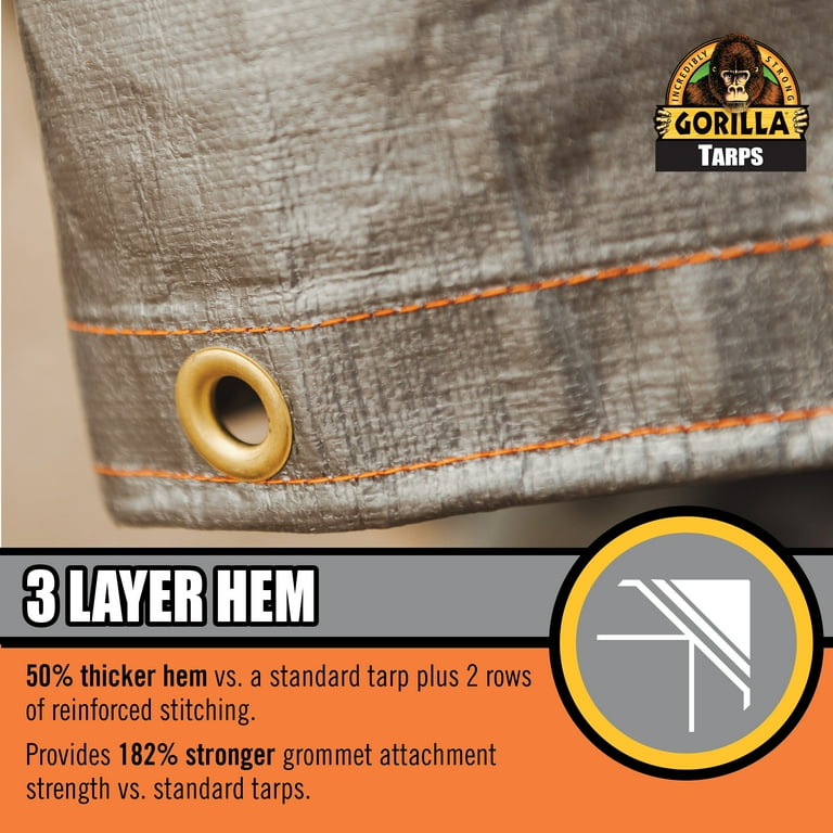 Erickson 6' x 8' Durable Outdoor Tarp, UV-Treated