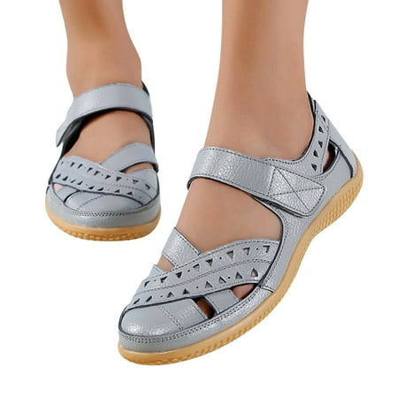 Oyedens Casual Ballet Flats Sandals for Women Hollow Ankle Strap Walking Loafers Work Sneakers Shoes