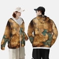 thumbnail image 4 of Balery Antique Map Adventure Scene Sudadera ligera de manga larga con capucha y protección solar UPF 50+ para hombre y mujer, ideal para pesca y running-3X-Large, 4 of 7