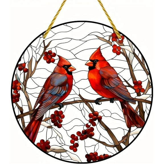 AatoeaX Vibrant Cardinal Birds Acrylic Hanging - Ornate, Nature - inspired for Bird - lover Spaces, Home Decor [Cardinal Birds, Acrylic Hanging, Ornate, Nature - inspired, Bird - lover, Home Decor]