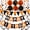 Black Orange, variant on Happy Birthday Banner With Colorful Paper Flag Bunting Paper Circle Confetti Garland Swirl Streamers Honeycomb ball for Birthday Party Decorations