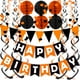 thumbnail image 1 of Cartel de feliz cumpleaños FECEDY, negro y naranja, decoración de fiesta, 1 of 6