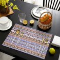 thumbnail image 3 of Boho Blue Knitted Ethnic Pattern Summer Placemats Table Placemats Set Of 6-Linen Kitchen Washable Placemats Table Mats 11.8"x17.7" Non-Slip Heat Resistant, 3 of 5