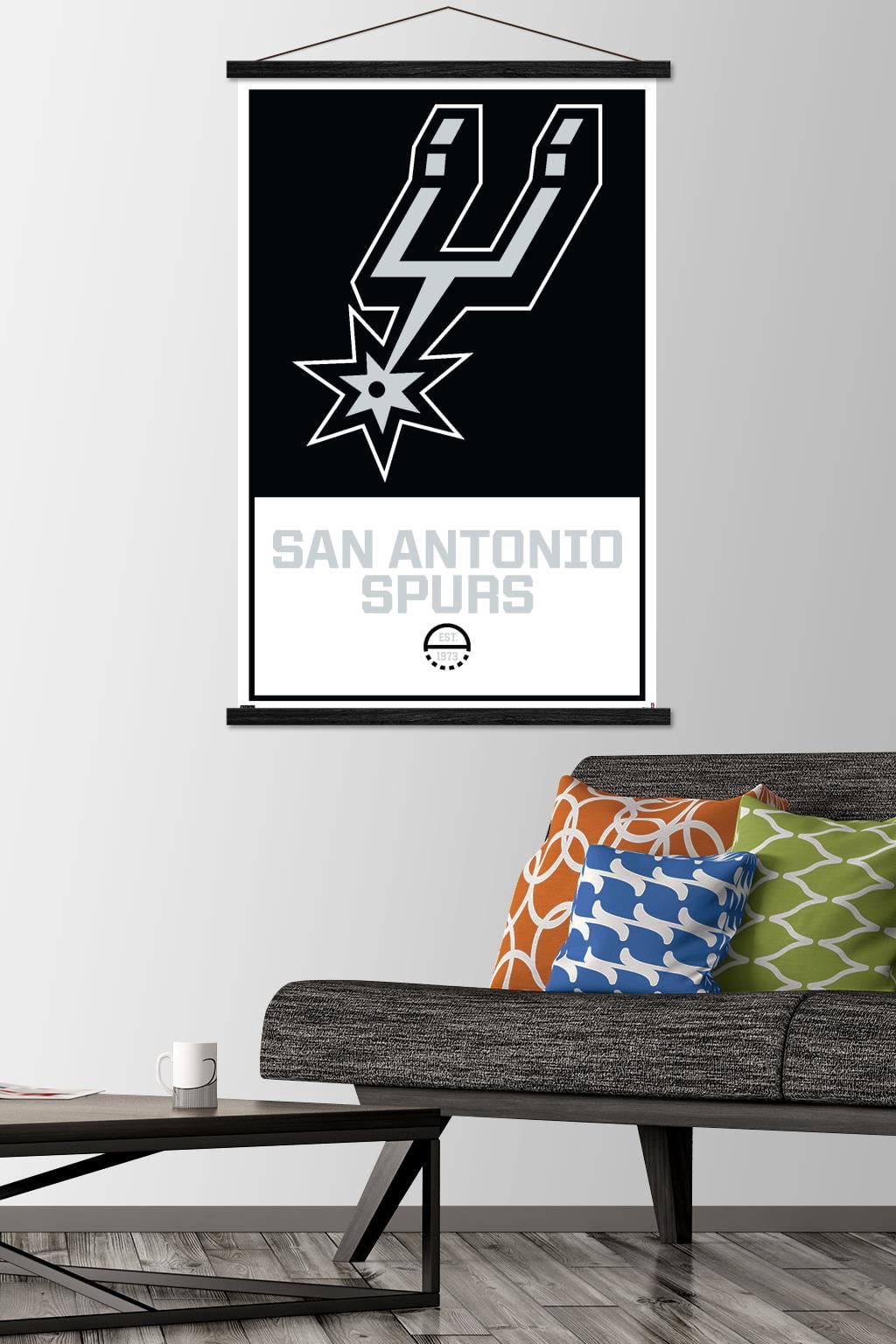 NBA San Antonio Spurs - Logo 21 Wall Poster with Wooden Magnetic Frame, 22.375" x 34"