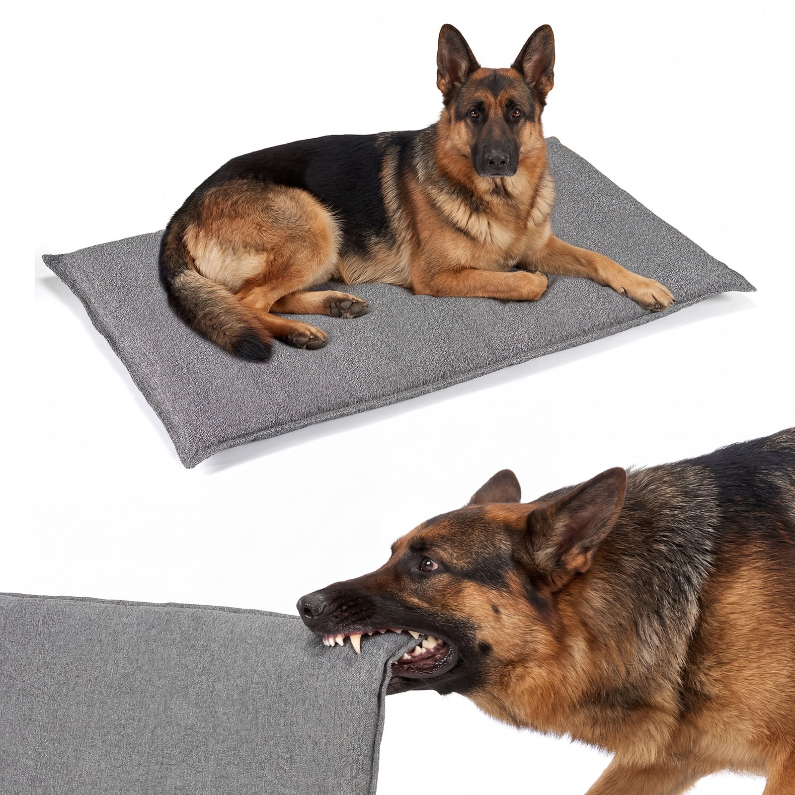 Veehoo Chew Proof Dog Crate Pad, Indestructible Dog Bed Crate Mat with Reinforced Stitching, Small Chew Resistant Kennel Pad for Aggressive Chewers, Machine Washable, 24" x 18"