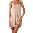 thumbnail image 2 of Women's Sexy Long Nightgown With Built-in Bra Plus Size Loungewear Pajama Beige Size L, 2 of 6