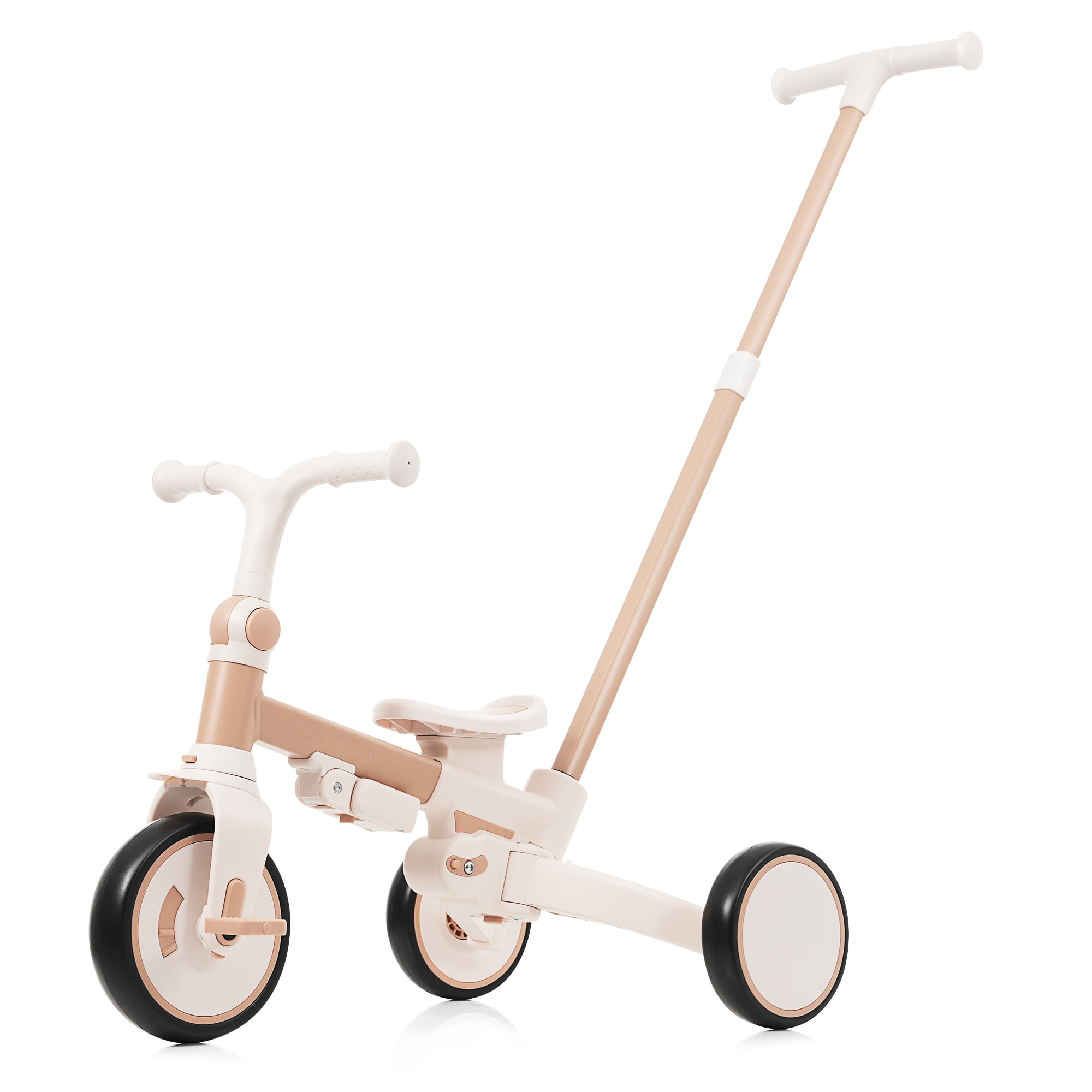 7-in-1 Baby Tricycle 1-6 Years Aluminum Frame with Canopy Push Handle 5-Point Harness for Kids Outdoor Ride