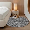 thumbnail image 2 of Black Morocco Round Area Rug 3Ft Washable Small Circle Rugs for Kitchen Entryway, Traditional Tribal Abstract Geometric Art Non-Slip Carpet Floor Mats Indoor Outdoor Carpet Runner Home Decor, 2 of 8