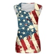 thumbnail image 4 of IDOCLOTHES USA Flag Tank Tops Women American Flag Sleeveless Shirt Patriotic Tank Top 4th of July V Neck Summer Vest Tees Multicolour, XL, 4 of 4