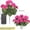 Hot Pink, variant on Artificial Geranium Flower Outdoor Decor,Realistic Faux Flower Bouquet Maintenance Free Decorative Plant Arrangement Weather Resistant Display,for Balcony Patio Garden Outdoor Decoration-Red